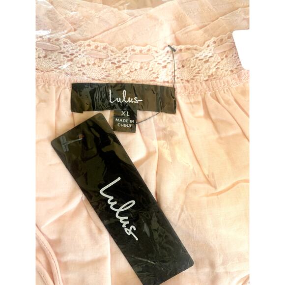 Lulus So Darling Light Pink Dotted Short Sleeve Mini Babydoll Dress XL NWT - Picture 5 of 7